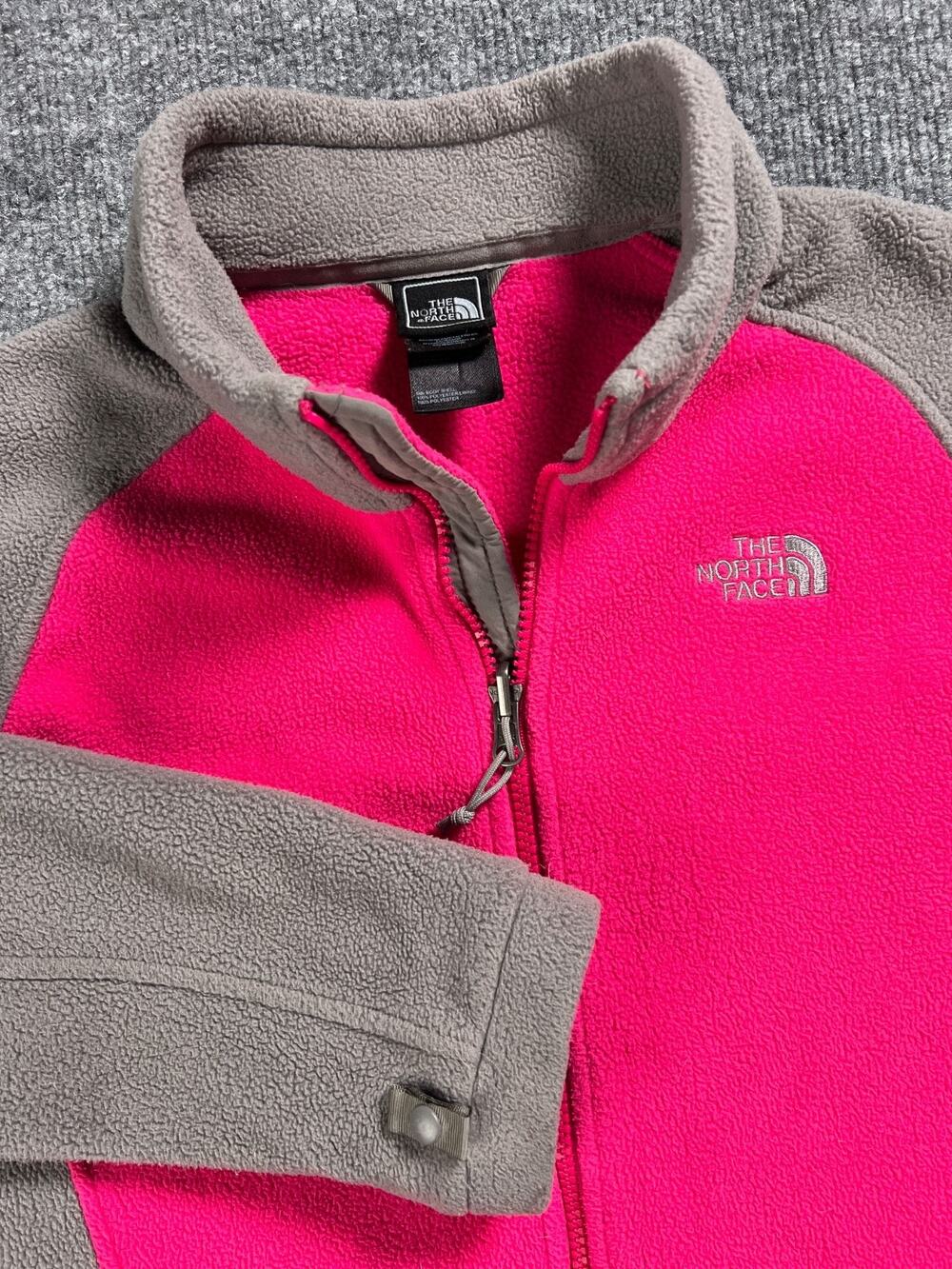 The North Face Fleece Jacket Pink Gray Colorblock Full Zip Womens Large
